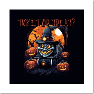 Ticket or treat? Train driver, halloween Posters and Art